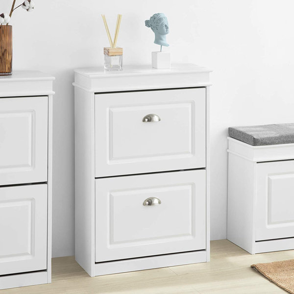 Shoe Cabinet with 2 Flip Drawers for Entryway, Modern Shoe Rack Shoe  Organiazer with Drawer, Shoe Storage Cabinet, White (31.49*9.44*43.30  inches) 