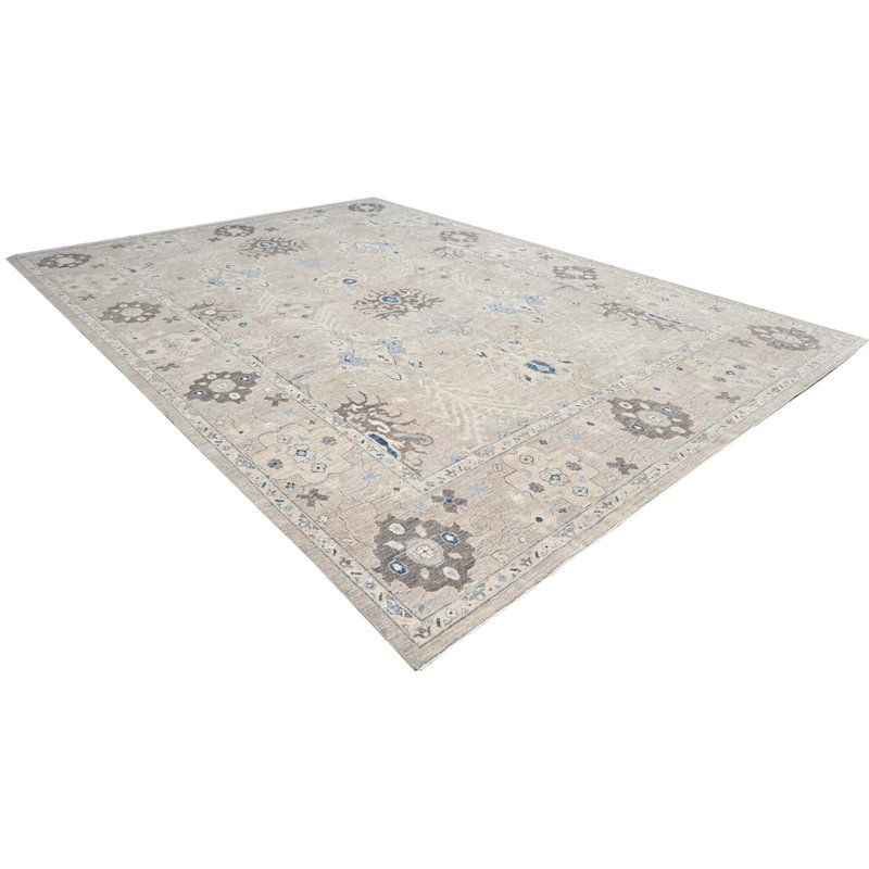 Oushak Collection, Transitional One-of-a-Kind Rectangle 9'11" X 13'10" Hand Knotted Area Rug