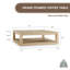 Peking Ming 50" L Square Coffee Table with Weathered Whitewash-332560703