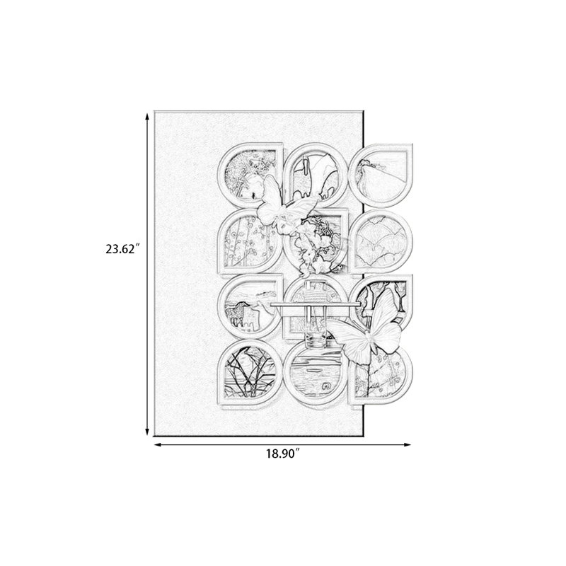 Art mural vert en grès, H 23,62 po x l 18,9 po