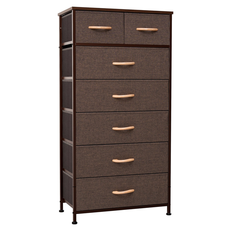 Commode 7 tiroirs 23,22 ", brun, Brun