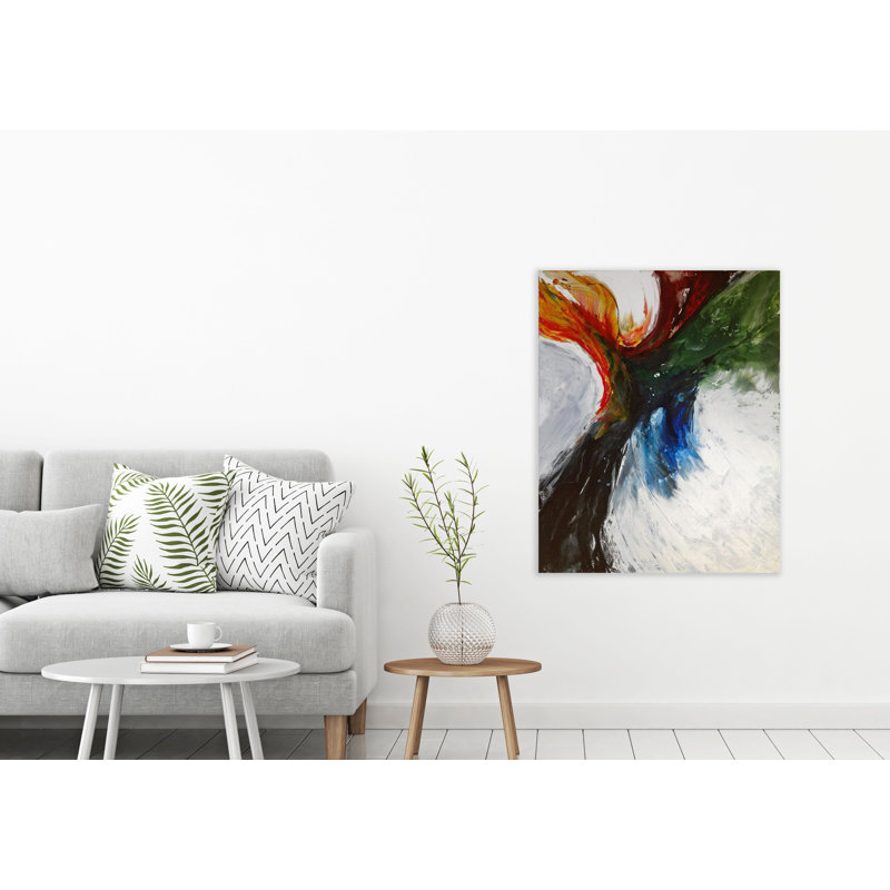 Phoenix Print by John Beard, Brown Framed Canvas, 48" H x 36" W x 1.5" D
