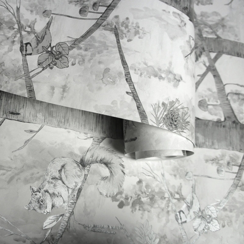 Malonne 10m x 53 cm Textured Metallic Wallpaper Roll, Grey