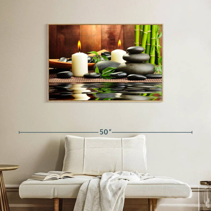 Spa zen en bambou, 40 po x 27 po, Cadre flottant en bois naturel
