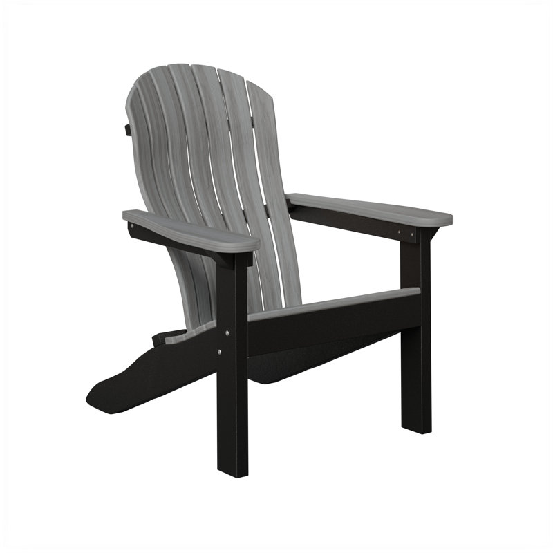 Berlin Gardens Contour Adirondack Chair, Driftwood Gray with Black