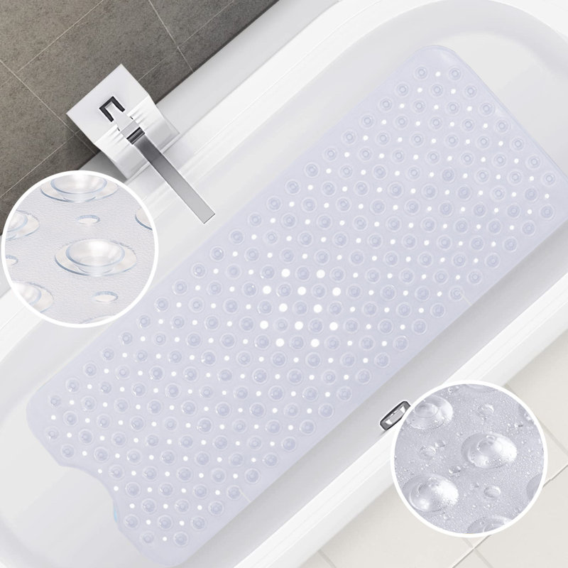 Keesha Plastic / Acrylic Non-Slip Bath Mat, Clear, 38cm Width X 70cm Length