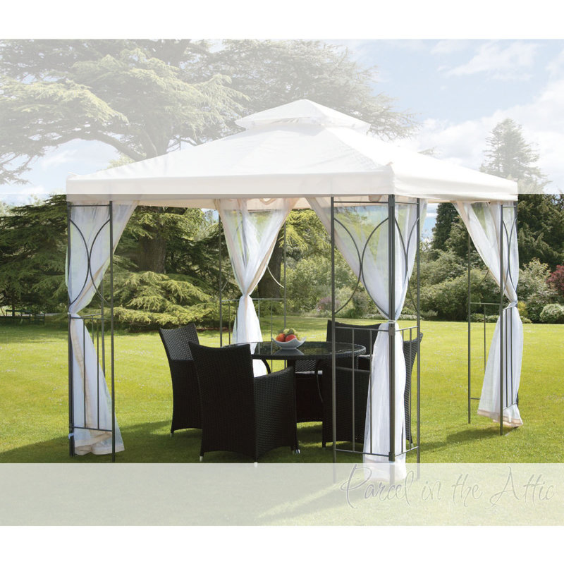Canei Dakota Fields Polyester Screen for Gazebo, White;Cream