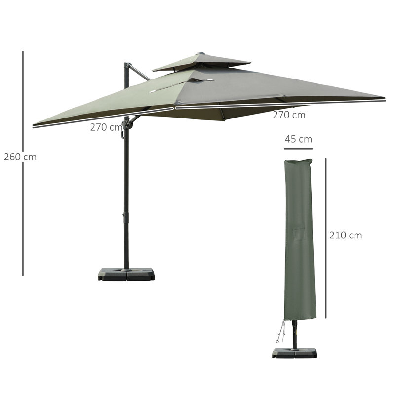 Samiyah 80cm Cantilever Parasol