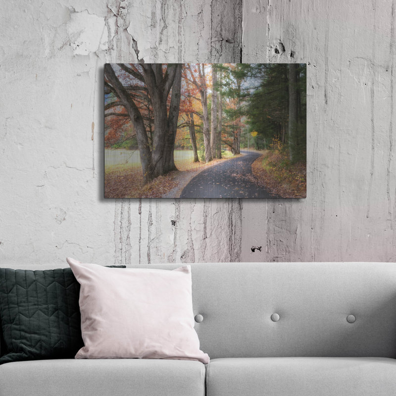 Art mural en métal luxueux «Autumn Drive 1» par Danny Head, 36 po x 24 po, H 24 po x l 36 po