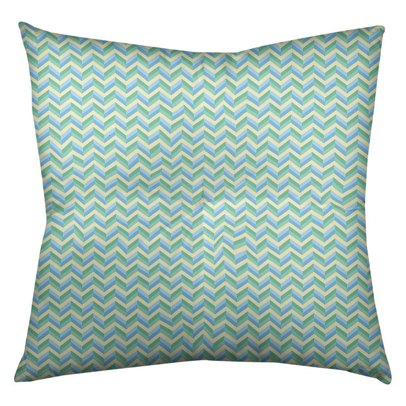 Coussin de sol Katelyn Elizabeth, 26 po x 26 po, Vert / bleu