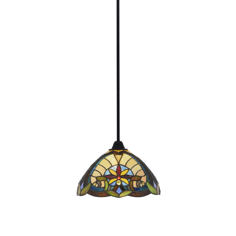 Luminaire suspendu suspendu Paramount au fini noir mat avec verre 12 "Earth Star Art