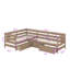 Lit plateforme compact en forme de L avec trois tiroirs de rangement-114355902