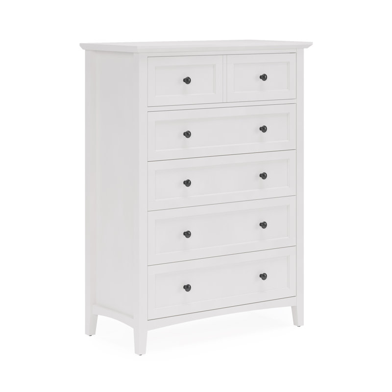Commode 5 tiroirs Renee, Blanc