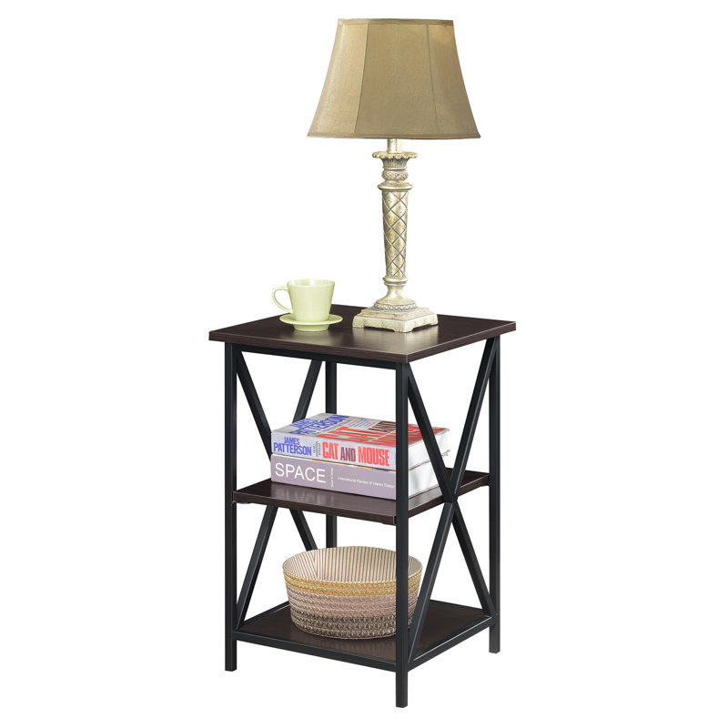 Table de bout avec rangement Ariyana, Espresso / Noir