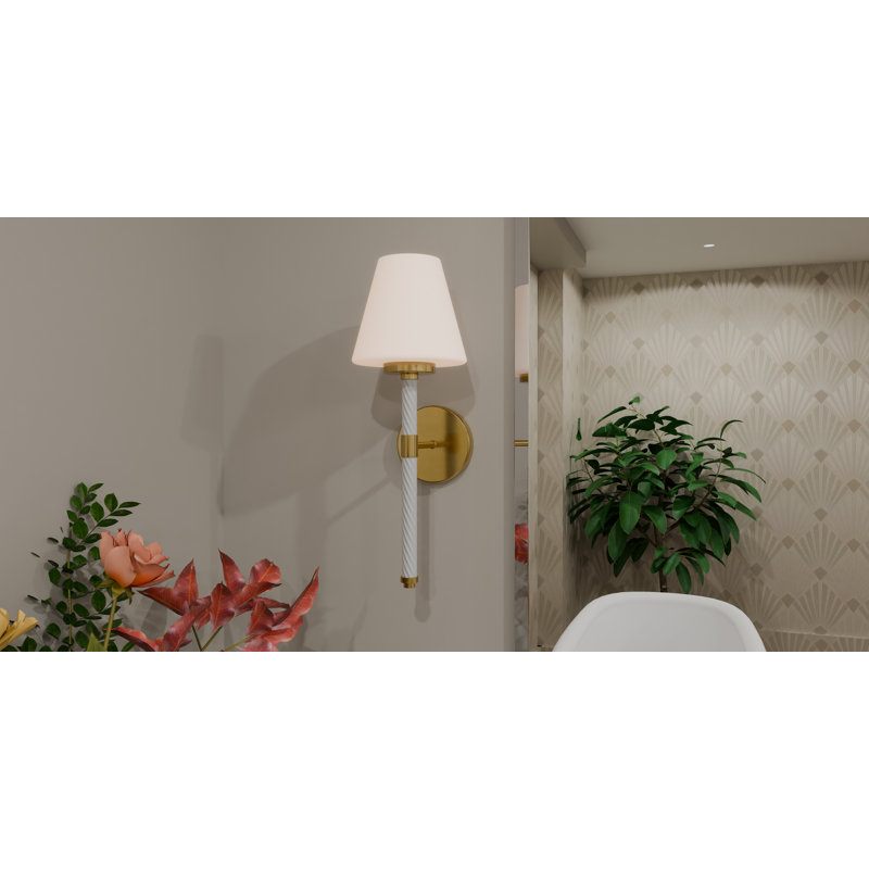 Maksen 1-Light Brushed Gold Wall Sconce