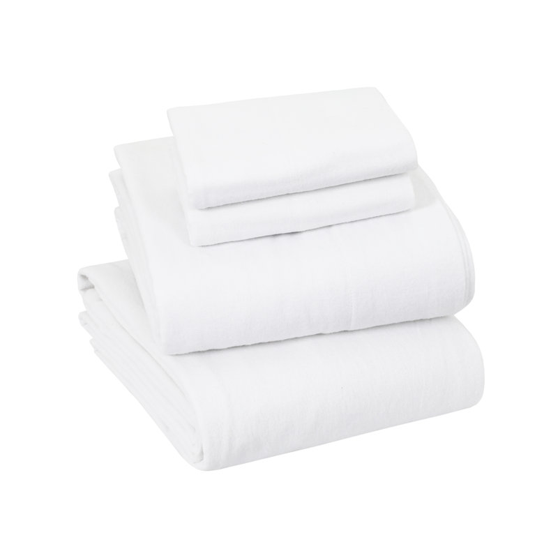 Flannel Sheet Set, Twin XL, White