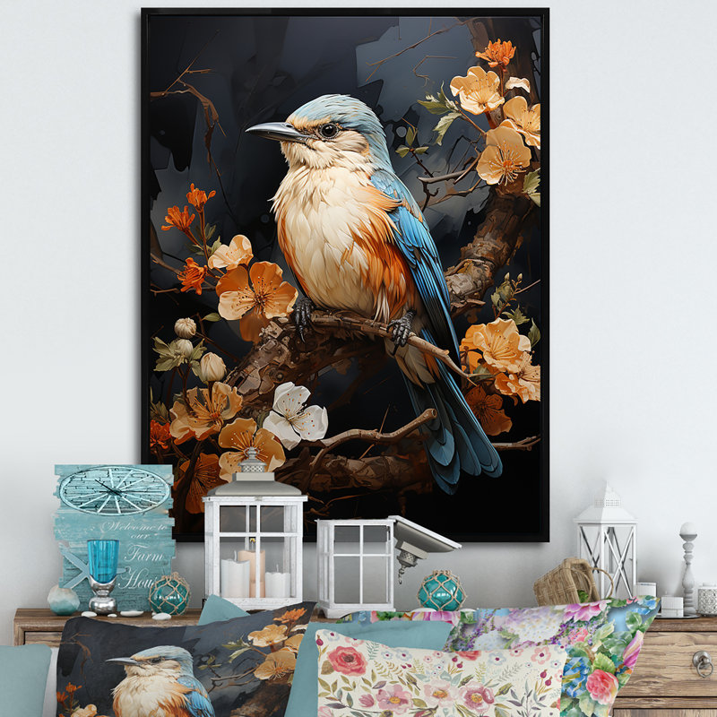 «Bird Avian Realism I» sur toile, Cadre flottant noir, H 20 po x l 12 po