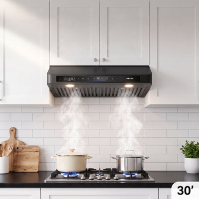 36 po Hotte sous un meuble à conduit 900 watts en acier inoxydable noir avec lumières DEL