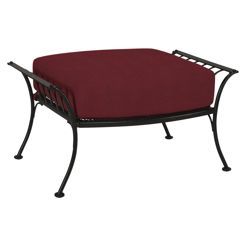 Monterra Outdoor Ottoman, Carbon Black, Sash Denim