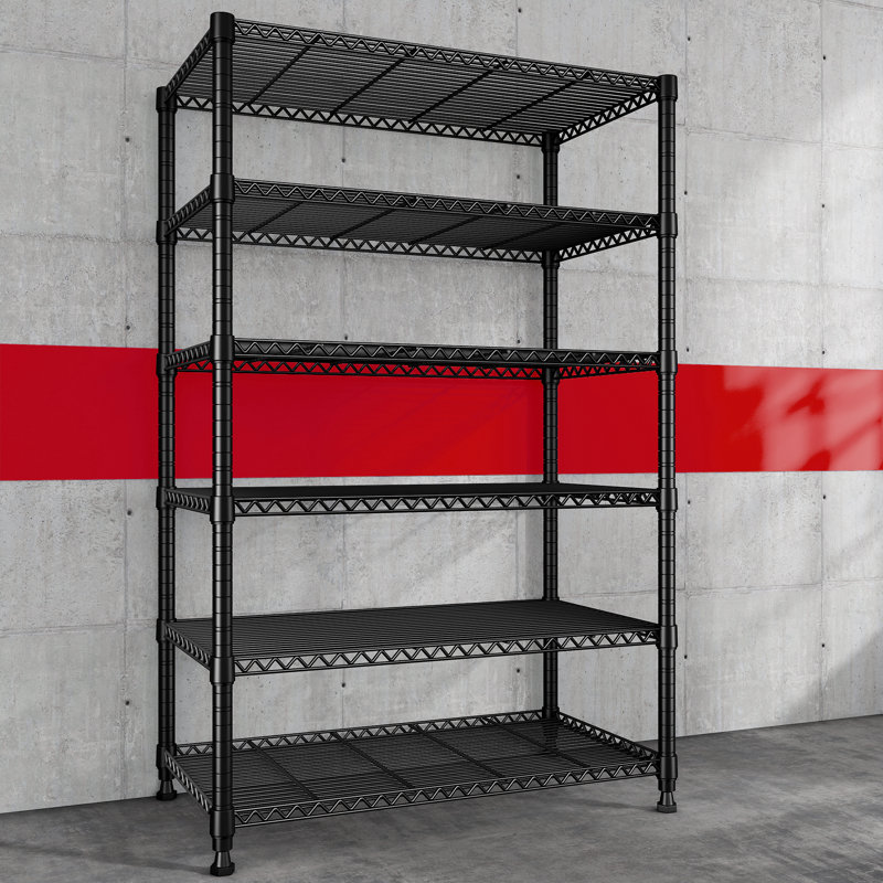 Étagère de rangement à 6 niveaux, étagère de rangement, tablette de cuisine ajustable, H 75 po x l 35 po x P 13,60 po