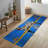 Floral Blue and Cream Non Woven Soft Type Printed Rug Ideal for Enhancing Any Living Space-128731731