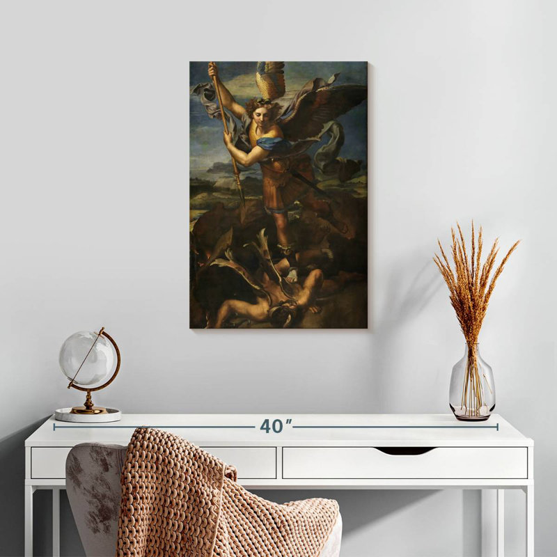 Leisha St. Michael vaincre Satan, H 24 po x l 16 po