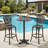 41.5" Round All-Weather Outdoor Patio Bar Height Bistro Table, Rust-Proof Cast Aluminum Frame & Anti-Slip Foot Pads, UV-Resistant Fade-Free Suitable For Garden, Patio