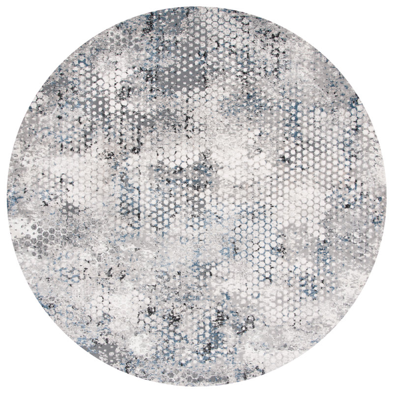Tapis abstrait Mackinaw Performance, Rond 6 pi 7 po