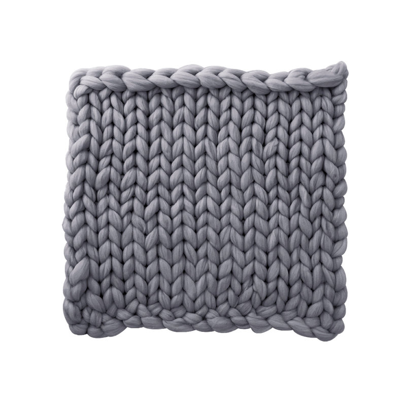 Bissonet Knitted Throw Blanket, Grey, W60 x L60cm