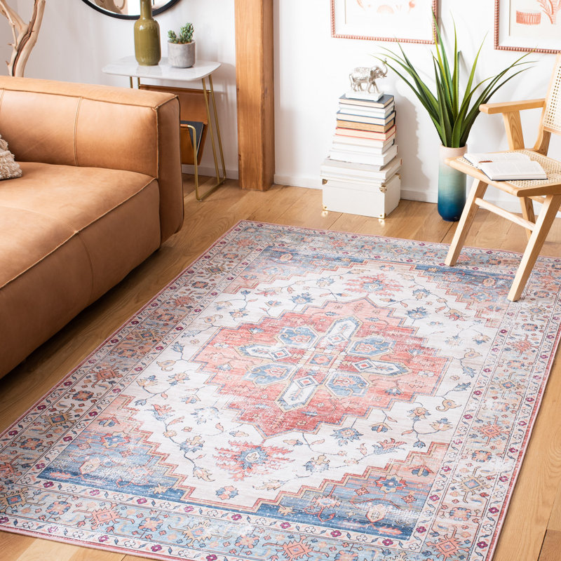 Tapis beige / bleu Allana, Rectangle 6 pi x 9 pi