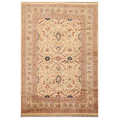 Leroyal One-of-a-Kind Rectangle:6'x8'11'' Wool Area Rug in Warm Beige