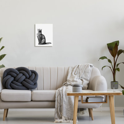 «Manx Cat Sitting Calmly Détaillé», art mural sur bois par Ziwei Li