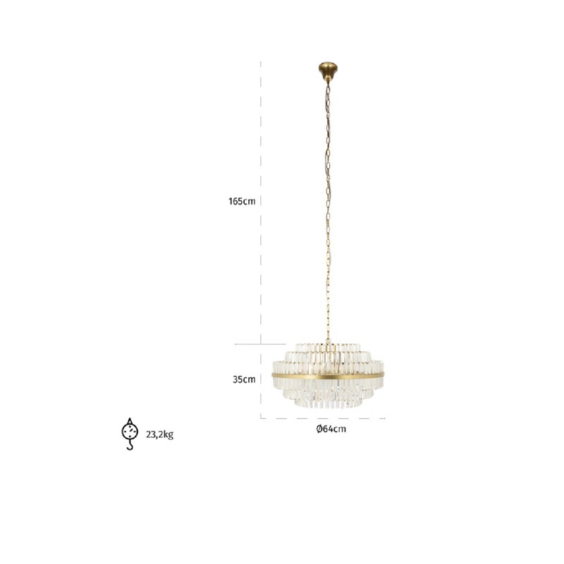 Lustre Desire, H 14,96 po x l 25,59 po x P 25,59 po
