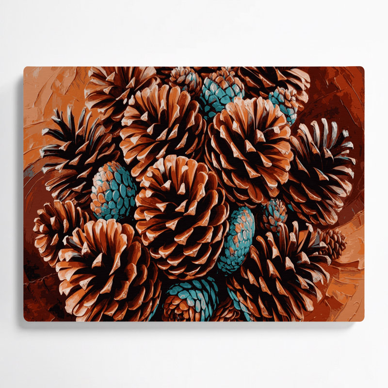 «Southwestern Plants Pinecone 173», art mural en métal noir, H 132 po x l 168 po x P 0,05 po