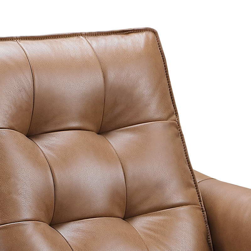 Causeuse inclinable en cuir véritable 62 po Bennith