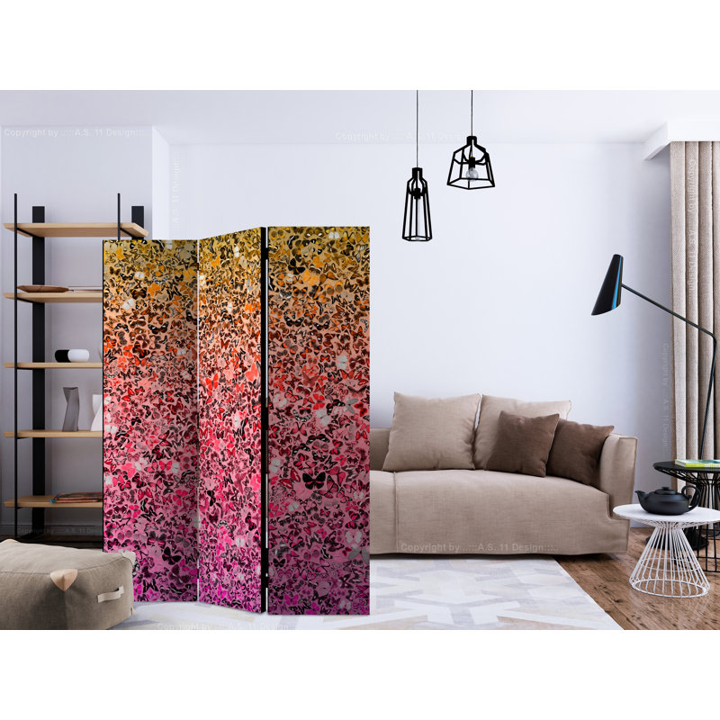 Handsome 135cm W x 172cm H 3 - Panel Solid Wood Folding Room Divider