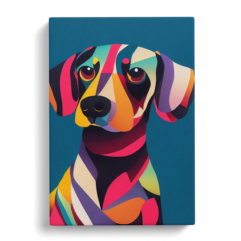 Dachshund Mixed Media - Wrapped Canvas, 50cm H x 35cm W x 3cm D