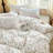 Nayoroom French Garden Durable Farmhouse Pink Flowers White Cotton Duvet Cover Set Aesthetic Garden Style Soft Floral Bedding Set-112501238