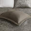 Ensemble de couvre-lit réversible de luxe en jacquard 5 pièces avec coussins décoratifs, bleu grand / brun
