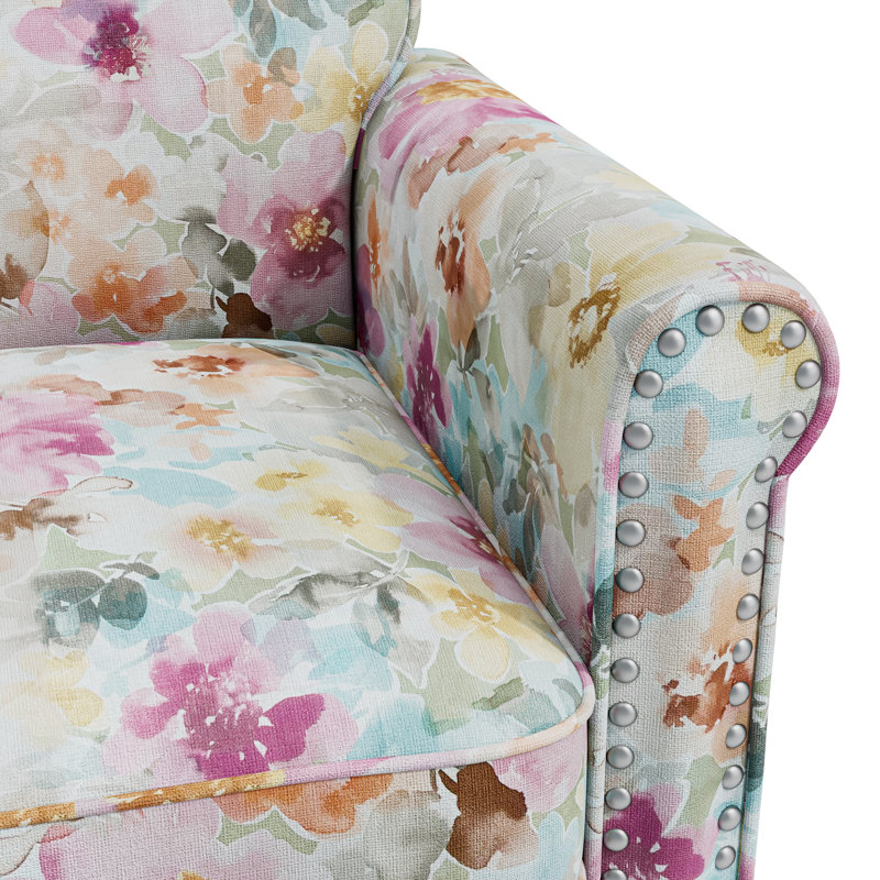 Kyhl Upholstered Armchair, Pink Polyester