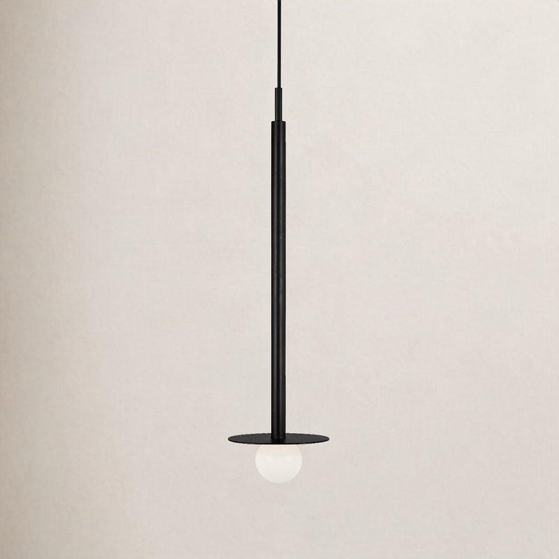 Allegra 1-Light Metal Pendant, Midnight Black, 30" H x 8" W x 8" D