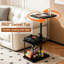 360° Swivel C-Shaped Side Table with Adjustable Height & Casters | Slides Under Sofa, Space-Saving for Living Room, Bedroom & Dorm-134823351-134823353-134823354
