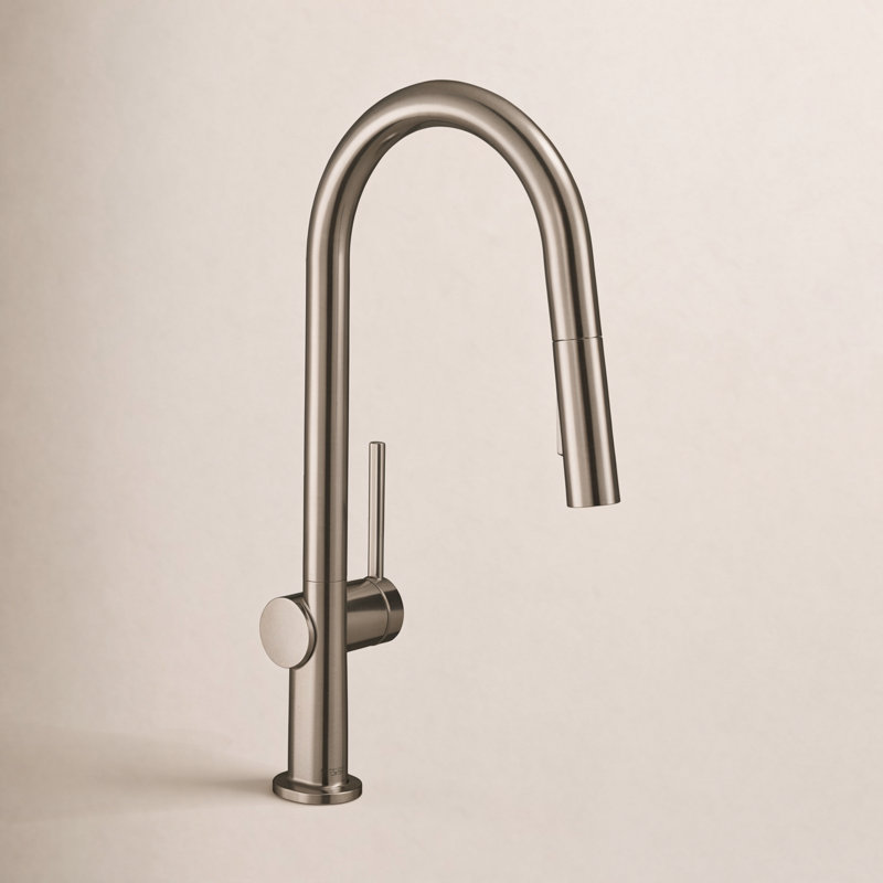 hansgrohe Talis N HighArc Kitchen Faucet, A-Style 2-Spray Pull-Down, 1.75 GPM, Steel Optic