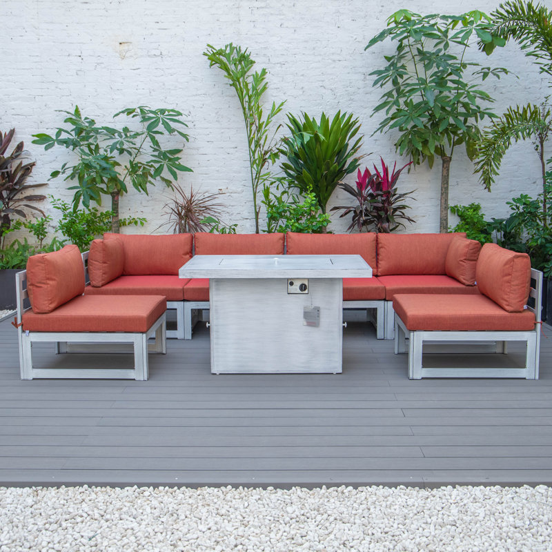 Ensemble de conversation modulaire avec coussins 7 pièces Chelsea DeAnn, Orange