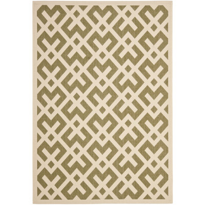 Tapis intérieur / extérieur vert / os Arneshia