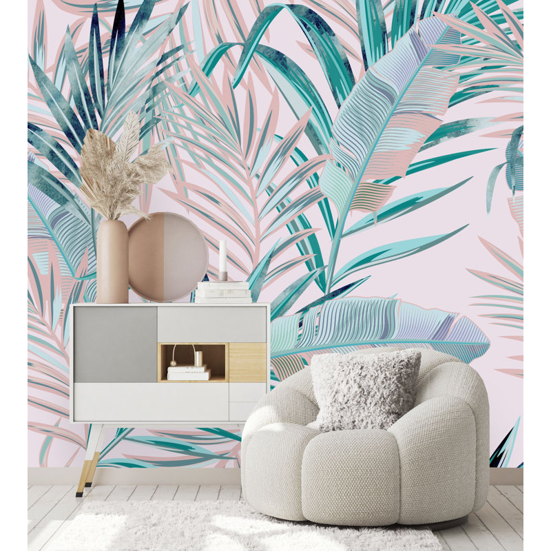 Karmakar Floral Wall Mural, 125" W x 10.42" L