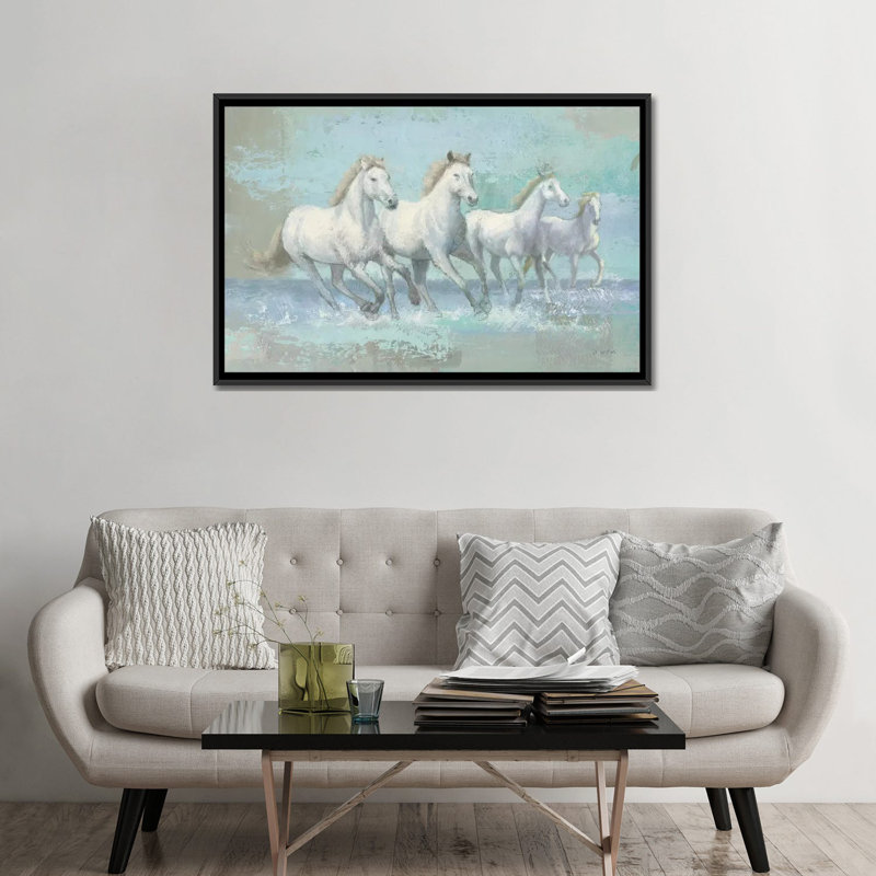 « running wild i », impression sur toile, H 18 po x l 26 po x P 1,5 po, Toile avec cadre noir, Pas de tapis