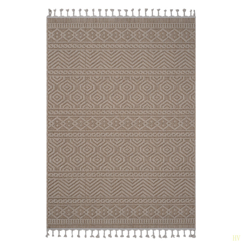 Tapis d'intérieur / extérieur à motif géométrique 4X6 Guros Collection, Rectangle 4 pi x 6 pi 2 po