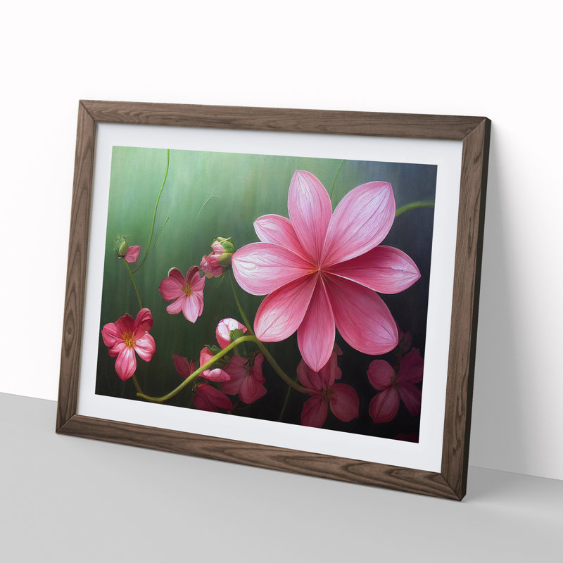 Magical Flowers - Framed Print, 25cm H x 34cm W x 2cm D, Walnut