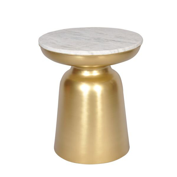 Gret & Cret Side Table Marble, Gold